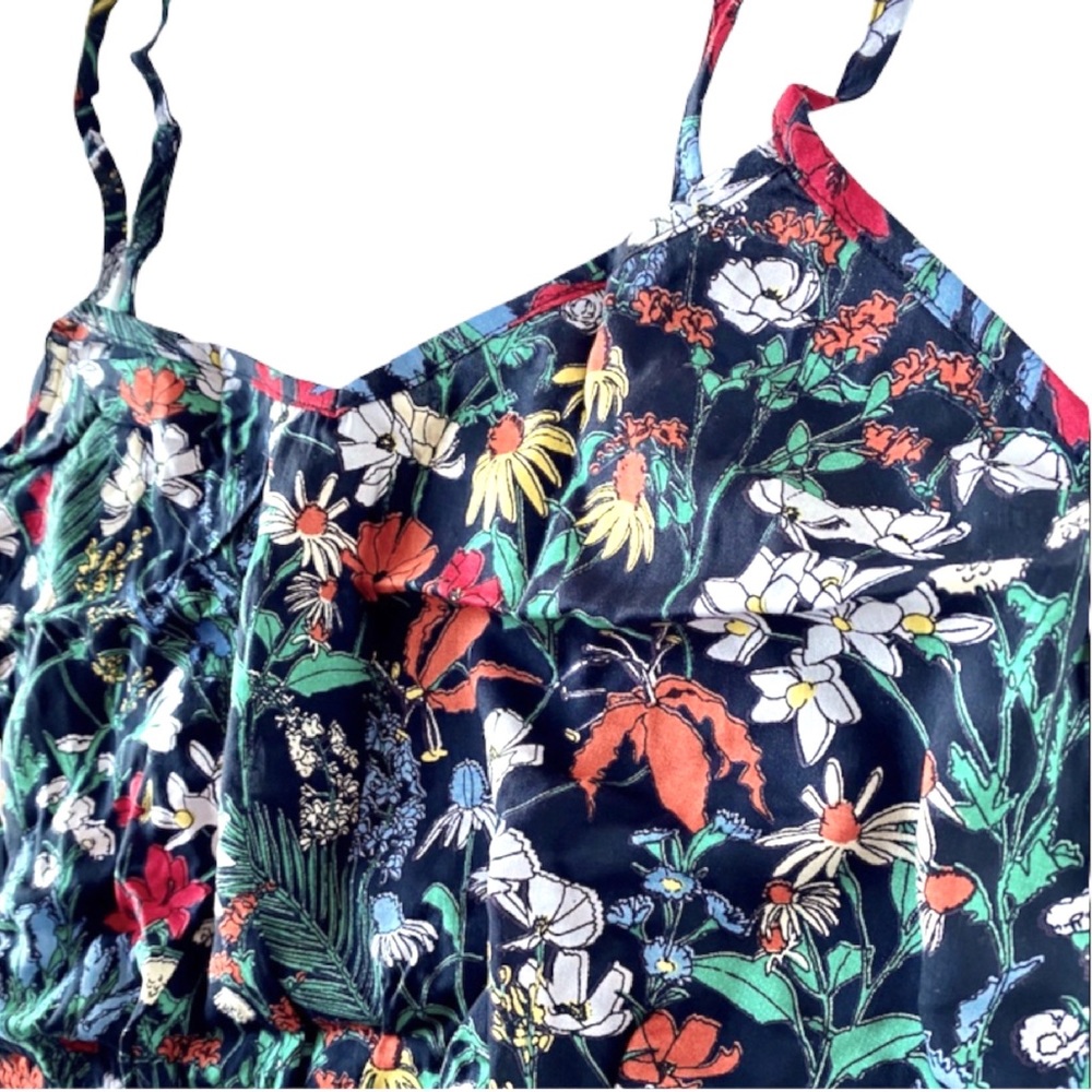 ✨HP✨🆕 RVCA | Vibrant Black & Turquoise Floral Tracker Crop Tank Top. - Picture 4 of 12